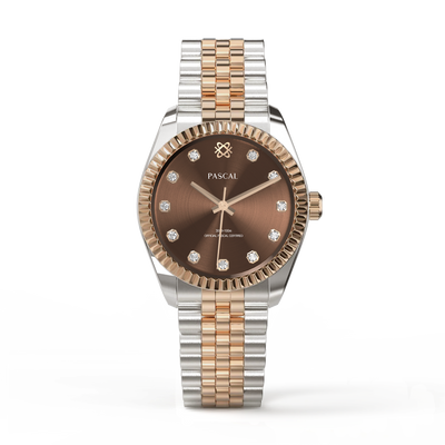 Zeitloses, klassisches Geschenkset mit Uhr und Armband mit Diamanten 