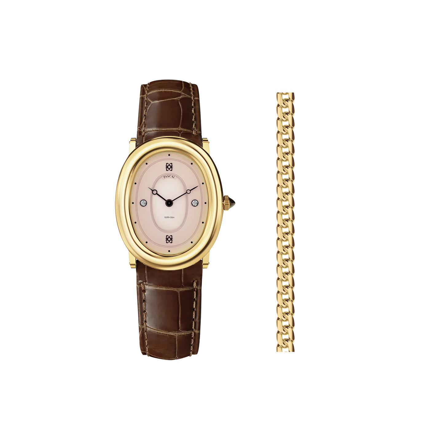 Ovaler Bubble Diamant Uhr Geschenkset