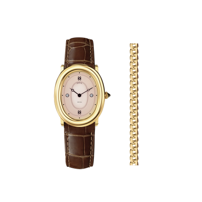 Ovaler Bubble Diamant Uhr Geschenkset