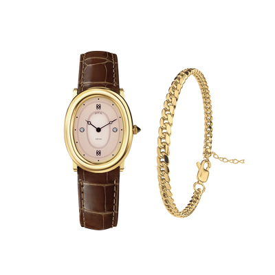 Ovaler Bubble Diamant Uhr Geschenkset