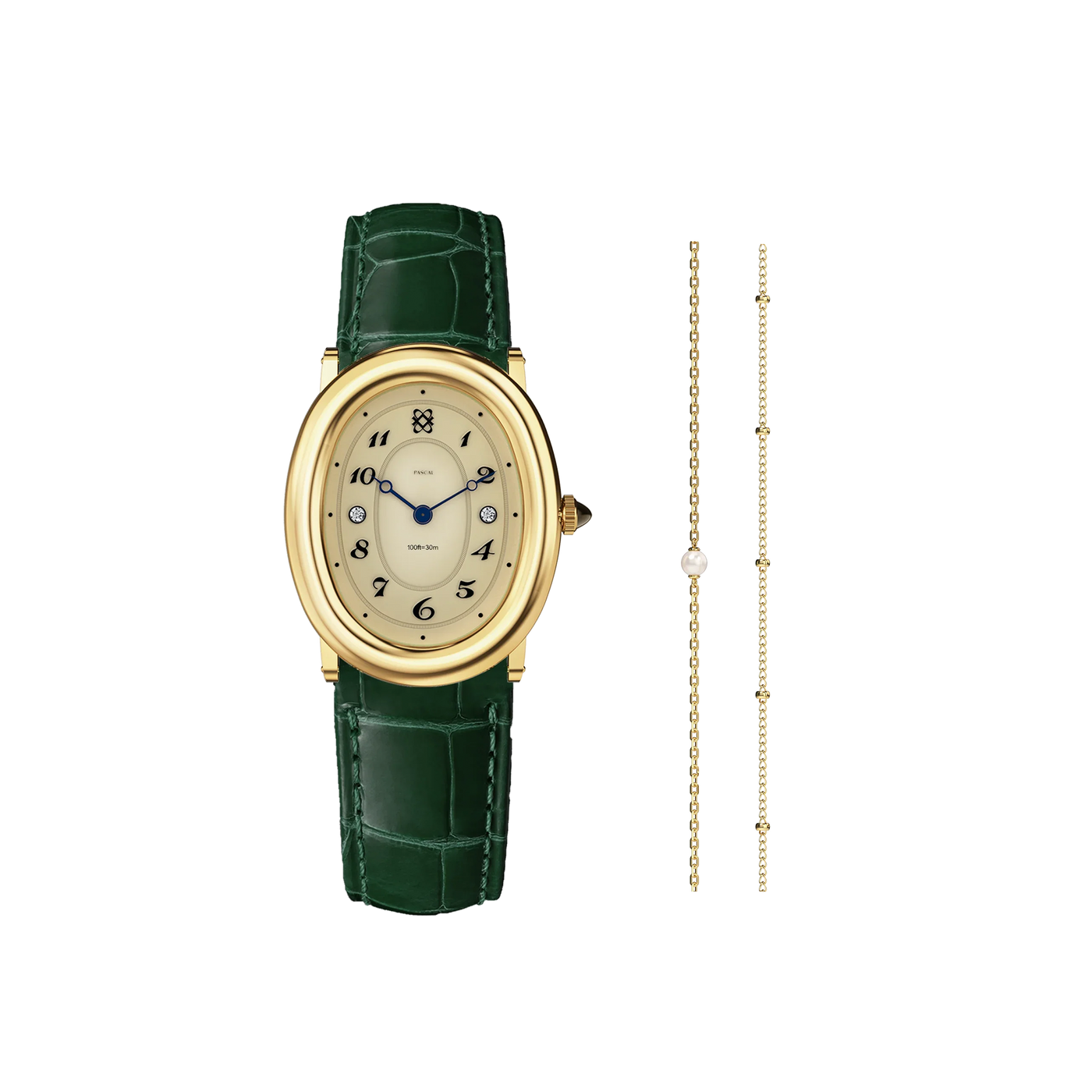 Oval Bubble Diamond Watch Presentset