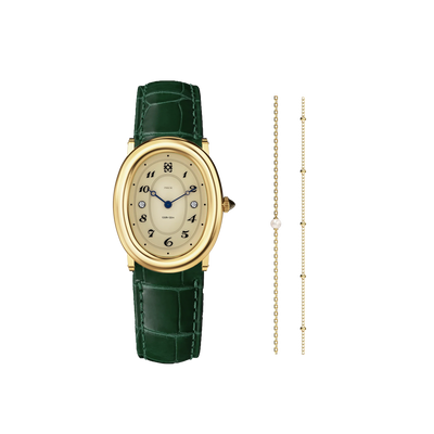 Oval Bubble Diamond Watch Presentset