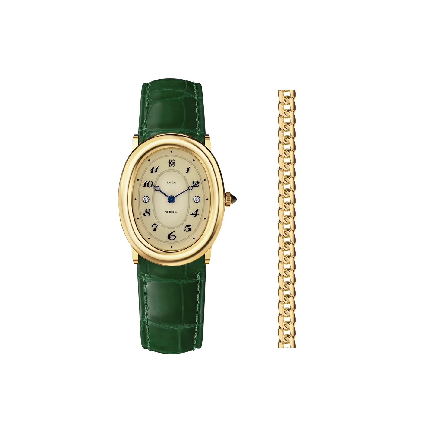 Oval Bubble Diamond Watch Presentset