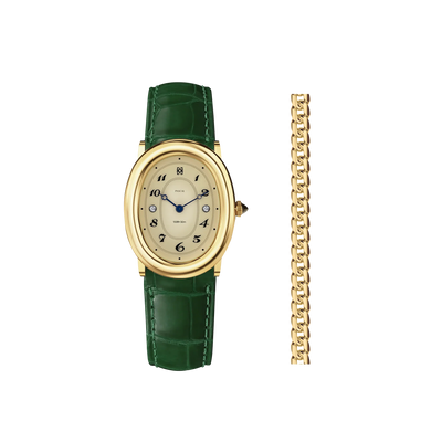 Oval Bubble Diamond Watch Presentset