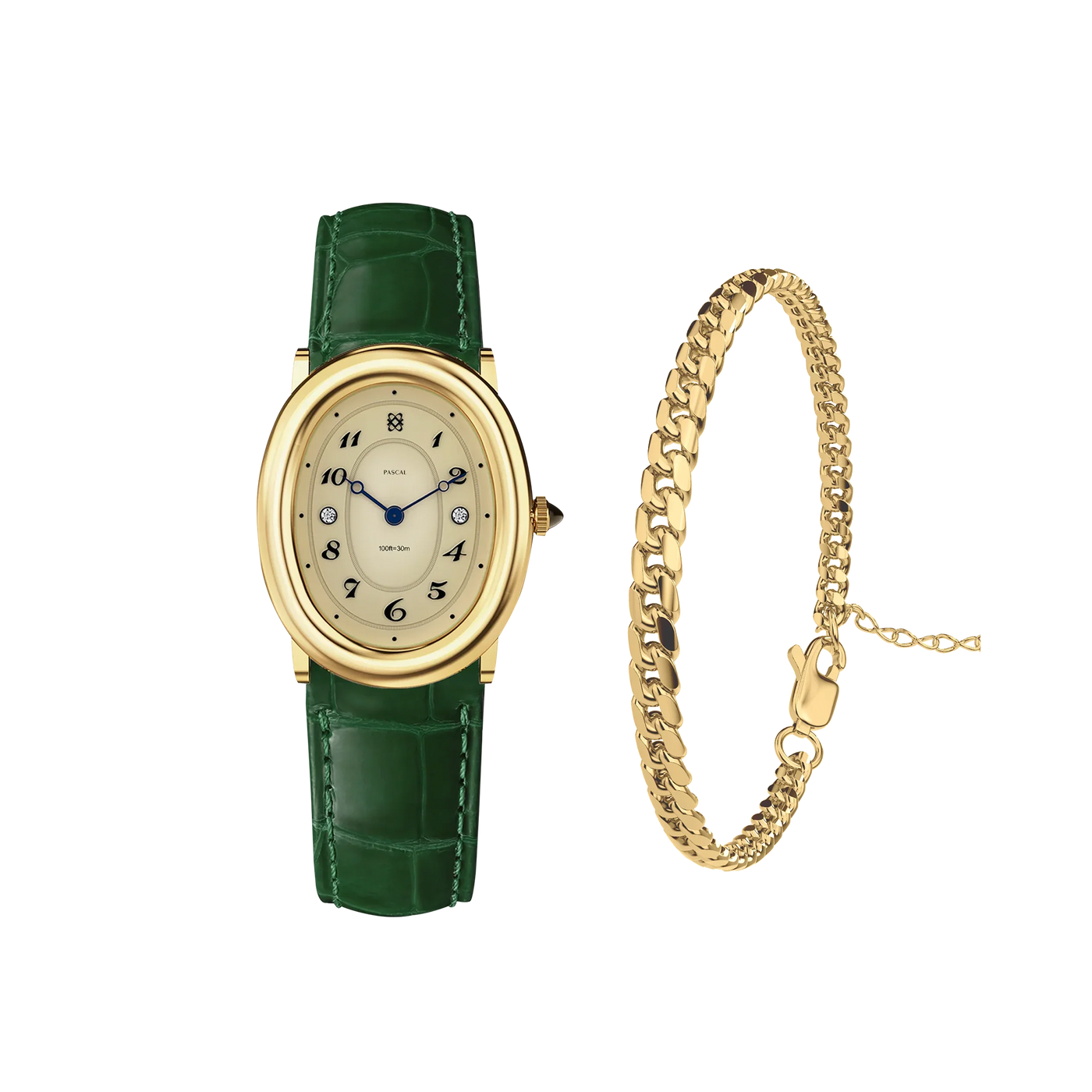 Oval Bubble Diamond Watch Presentset