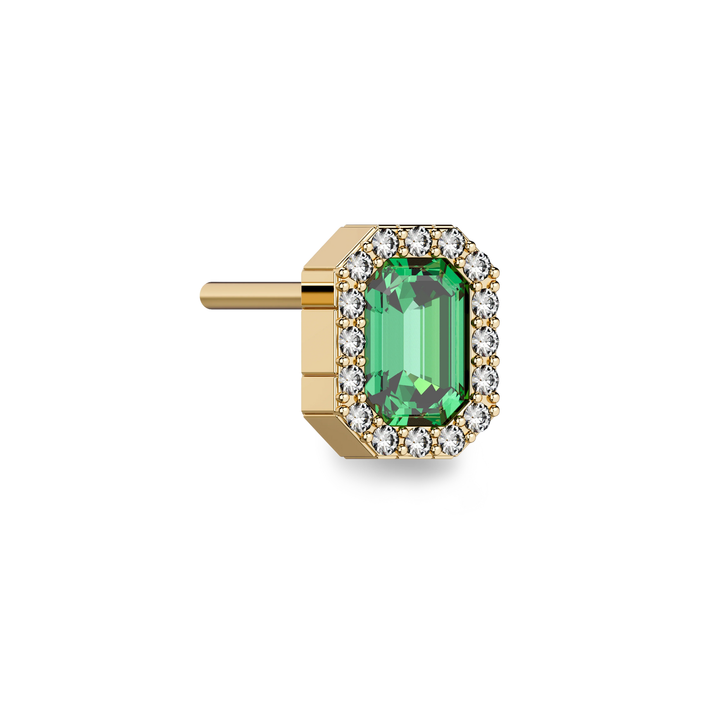 'Coastal Oasis' Gemstone Halo Diamond Stud Earrings