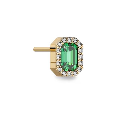 'Coastal Oasis' Gemstone Halo Diamond Stud Earrings