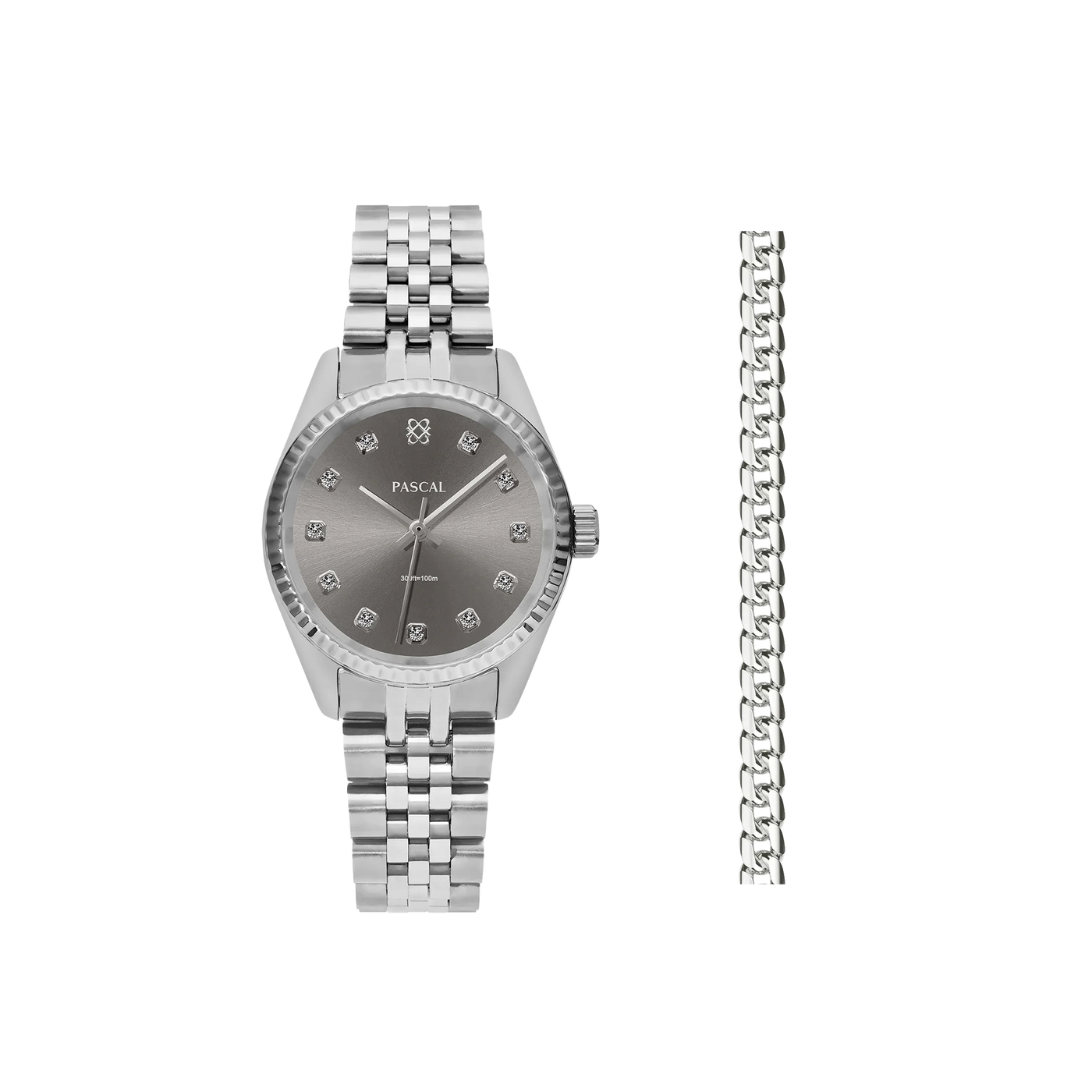 Zeitloses klassisches Diamant-Uhr-Geschenkset