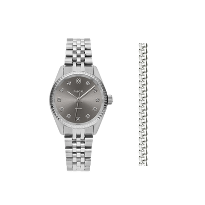 Zeitloses klassisches Diamant-Uhr-Geschenkset