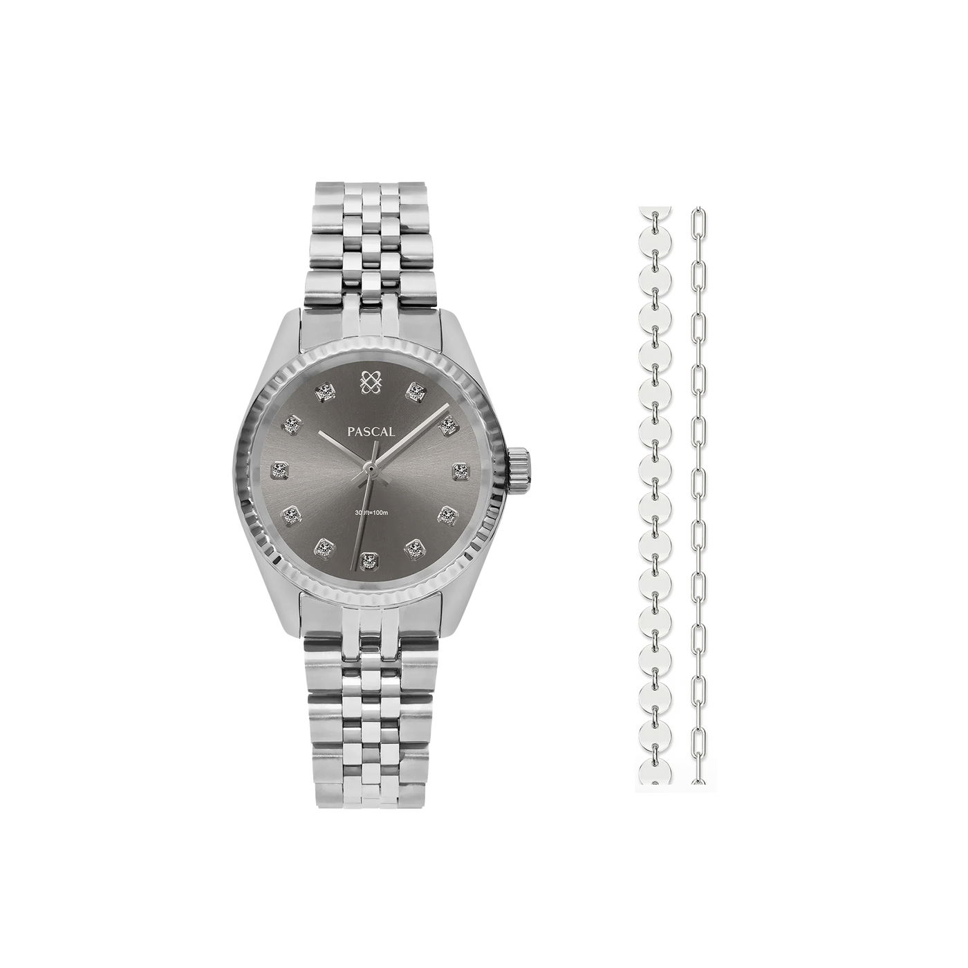 Zeitloses klassisches Diamant-Uhr-Geschenkset