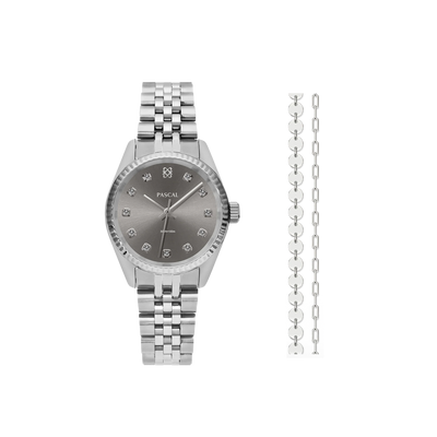 Zeitloses klassisches Diamant-Uhr-Geschenkset