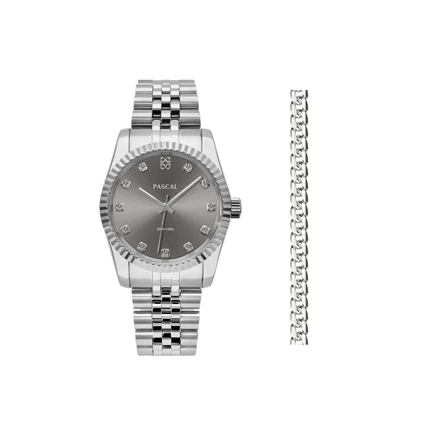 Zeitloses klassisches Diamant-Uhr-Geschenkset