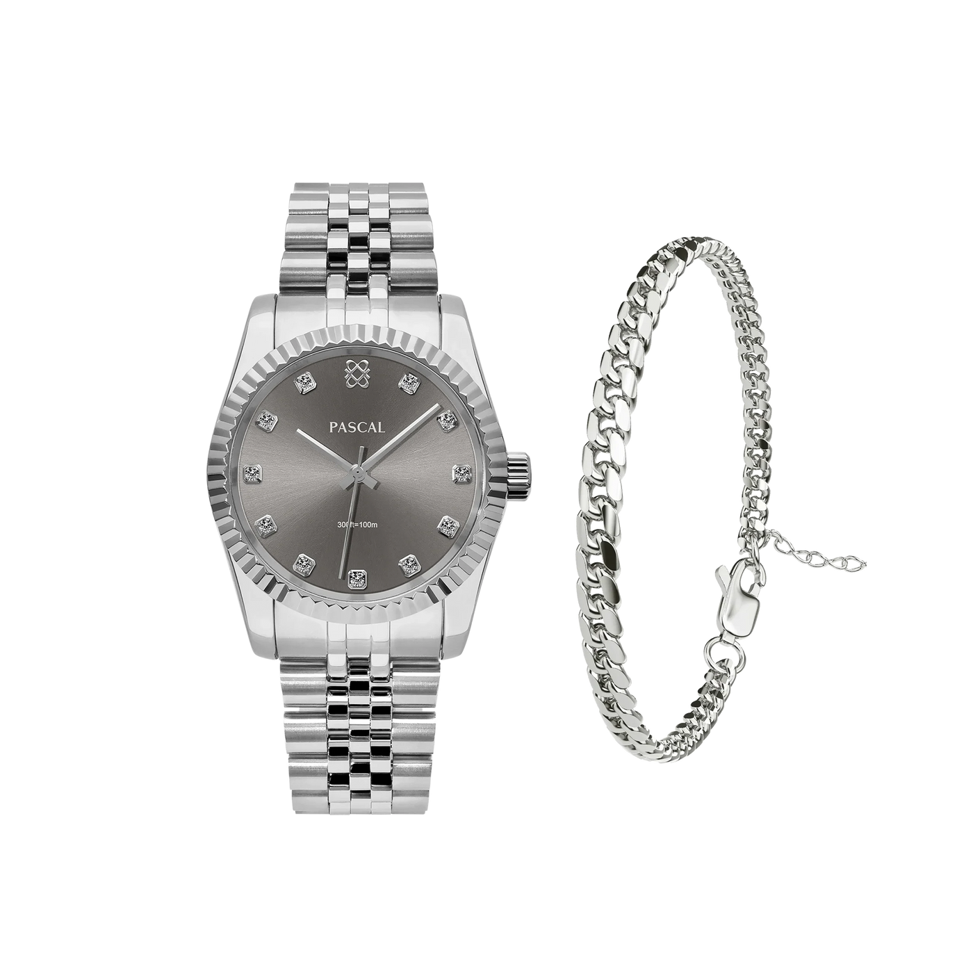 Zeitloses klassisches Diamant-Uhr-Geschenkset