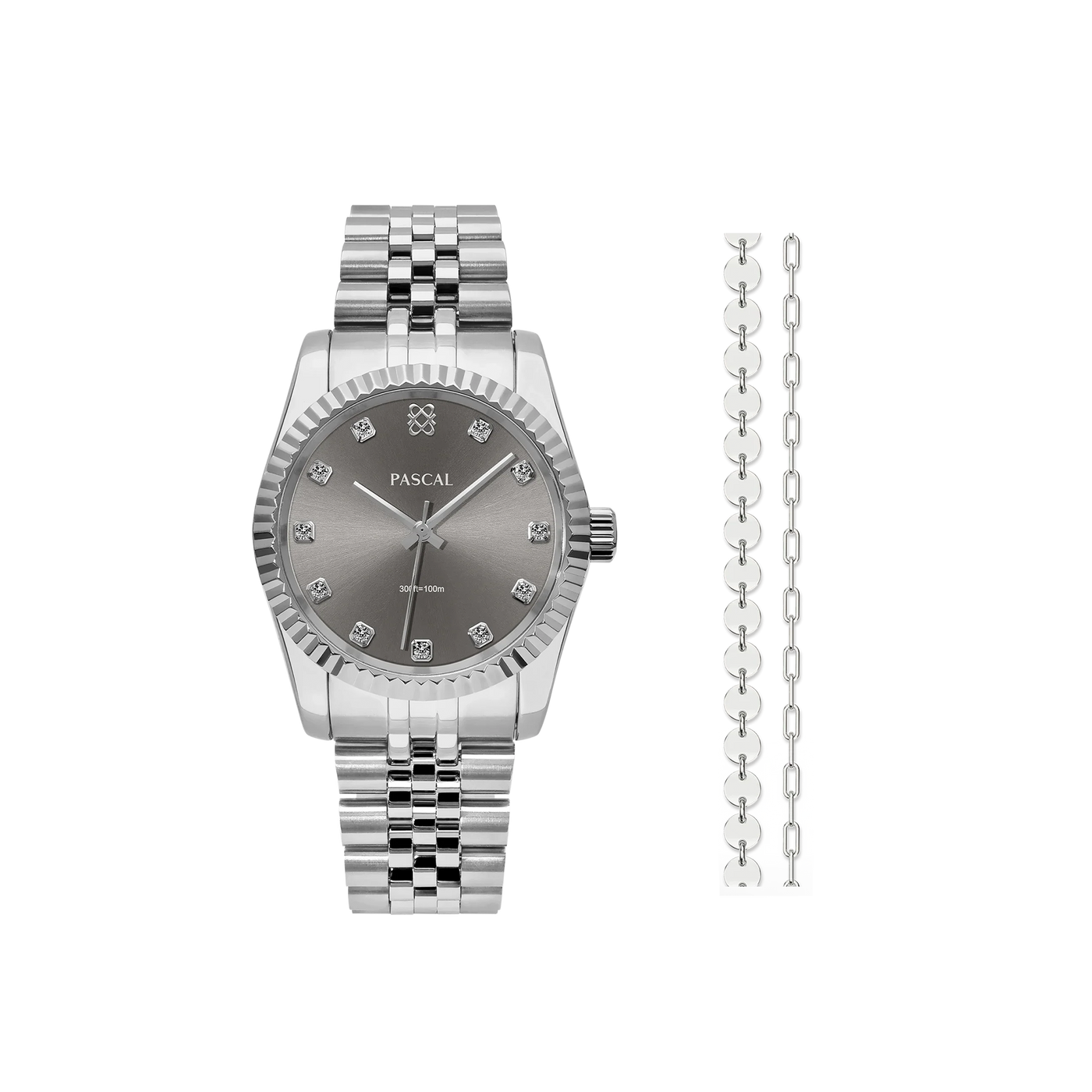 Zeitloses klassisches Diamant-Uhr-Geschenkset