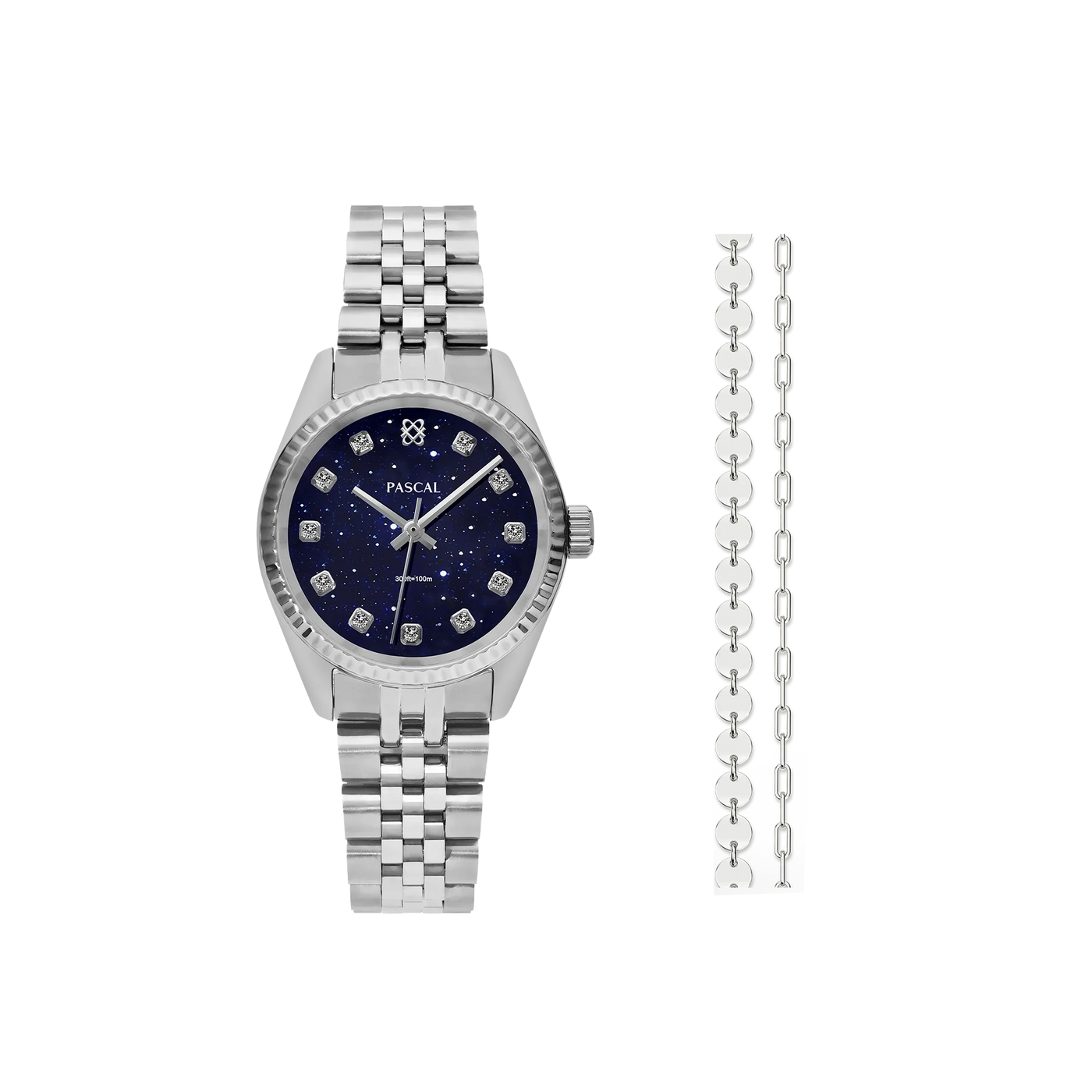 Zeitloses klassisches Diamant-Uhr-Geschenkset