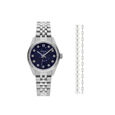 Zeitloses klassisches Diamant-Uhr-Geschenkset