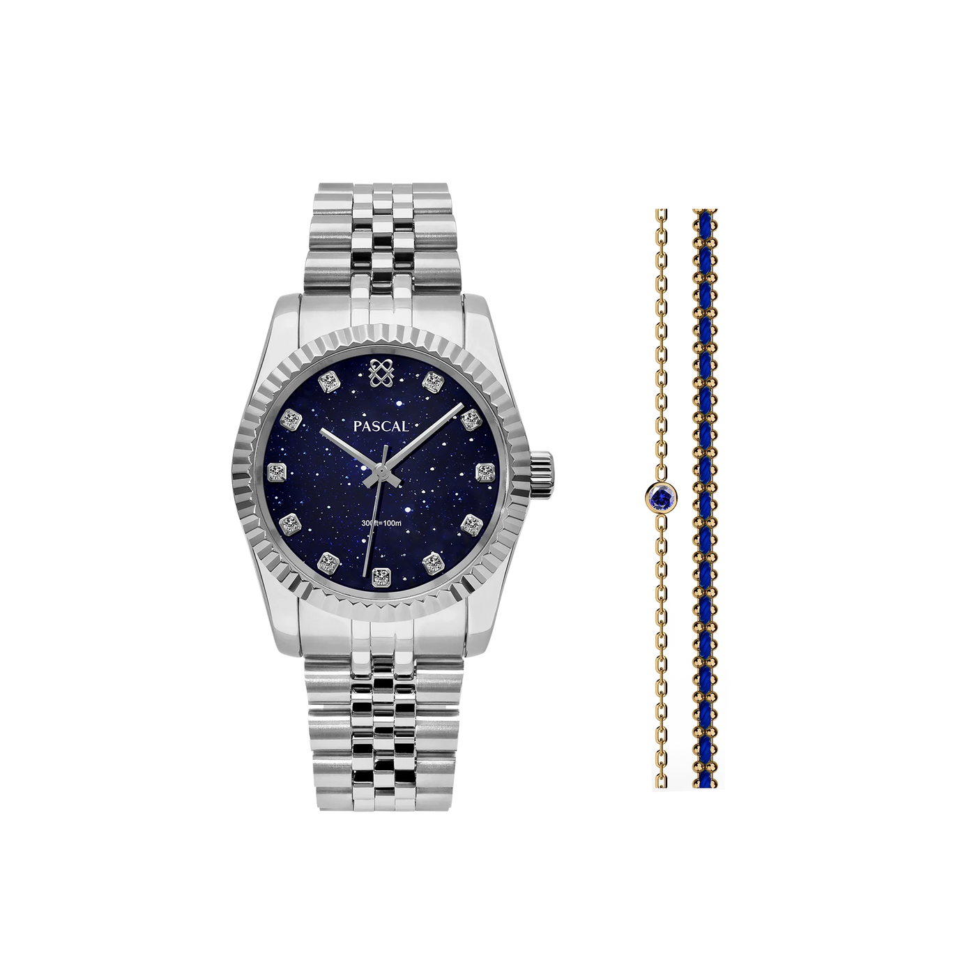 Zeitloses klassisches Diamant-Uhr-Geschenkset