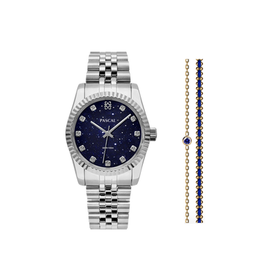 Zeitloses klassisches Diamant-Uhr-Geschenkset