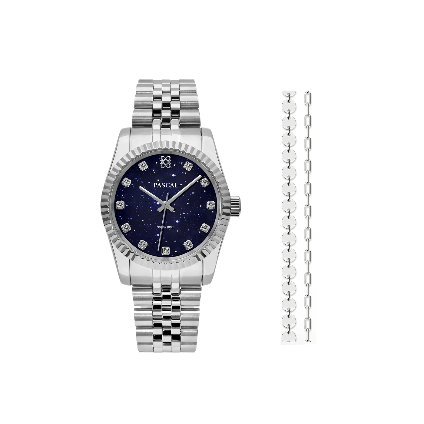 Zeitloses klassisches Diamant-Uhr-Geschenkset