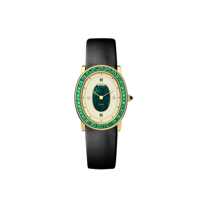 Set de regalo de reloj ovalado con halo de diamantes