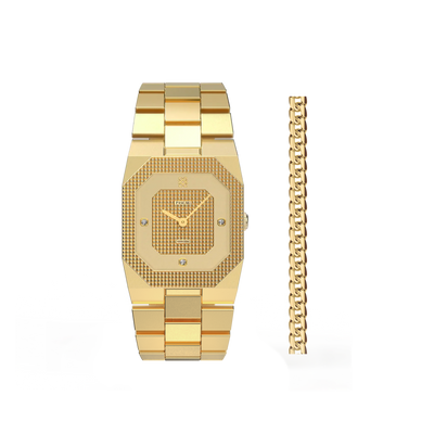 Achteckiges Clou de Paris Diamant-Uhr-Geschenkset