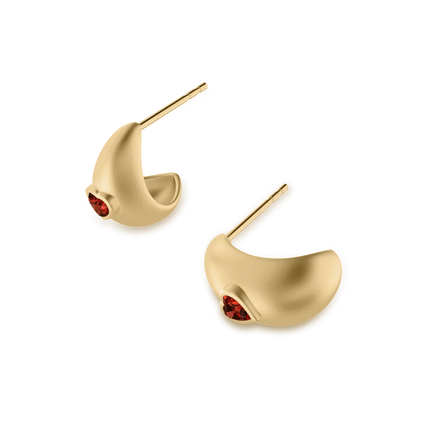 Brinco Domo de Pedra Preciosa Coração