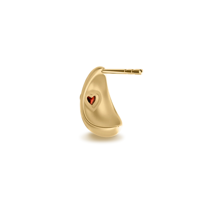 Brinco Domo de Pedra Preciosa Coração