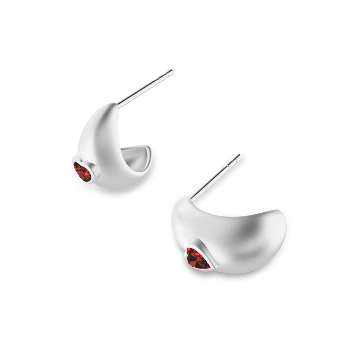 Brinco Domo de Pedra Preciosa Coração