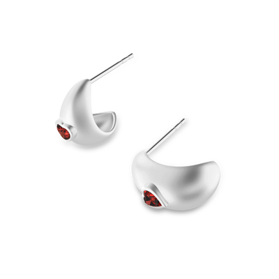 Brinco Domo de Pedra Preciosa Coração