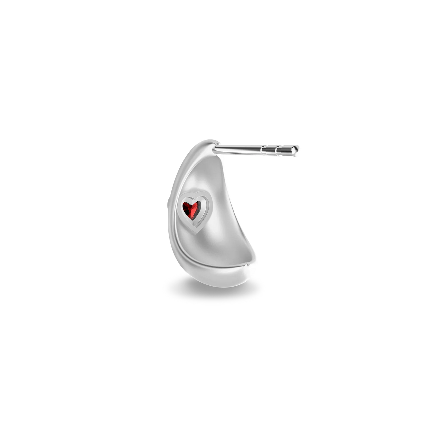 Brinco Domo de Pedra Preciosa Coração