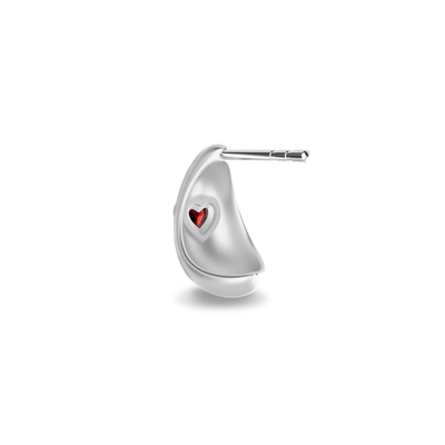 Brinco Domo de Pedra Preciosa Coração