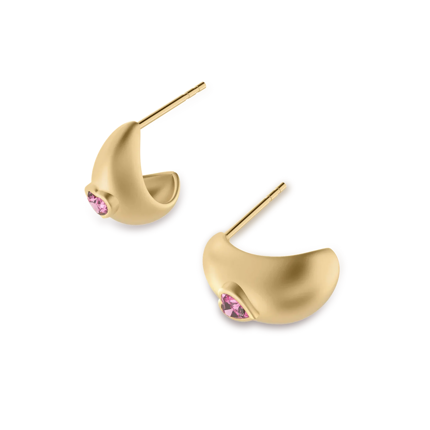 Brinco Domo de Pedra Preciosa Coração