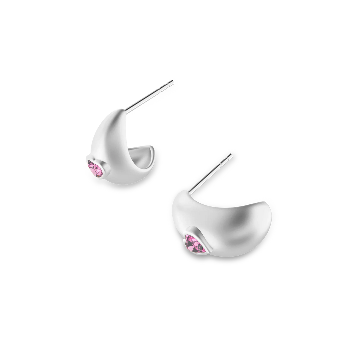 Brinco Domo de Pedra Preciosa Coração