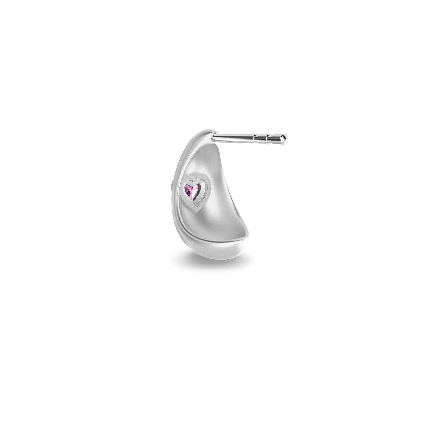 Brinco Domo de Pedra Preciosa Coração