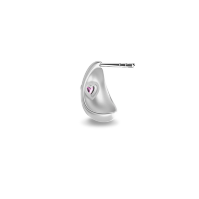 Brinco Domo de Pedra Preciosa Coração