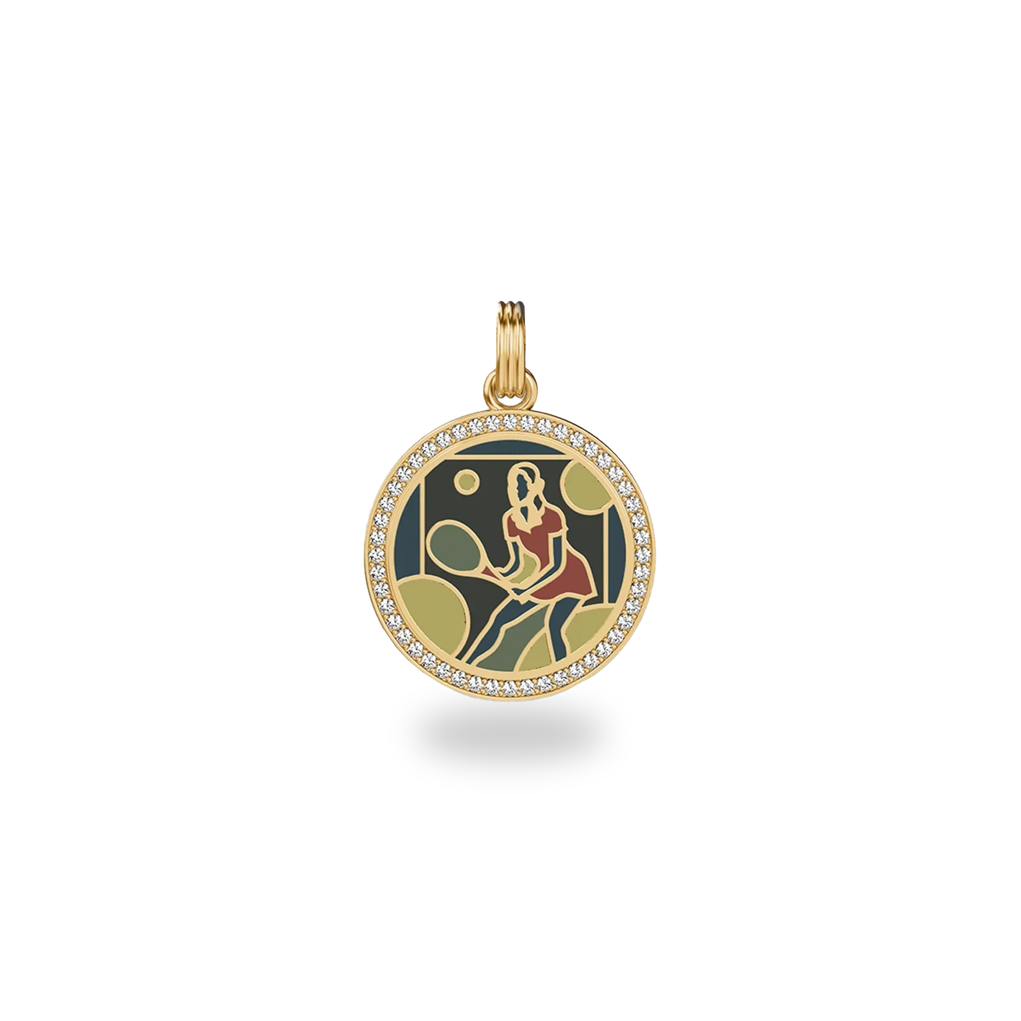 Victory Emblem Tennis Diamond Pendant - PASCAL