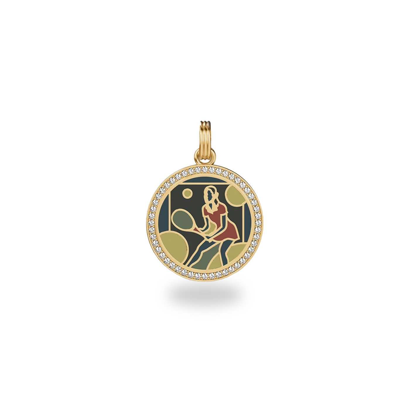 Victory Emblem Tennis Diamond Pendant - PASCAL