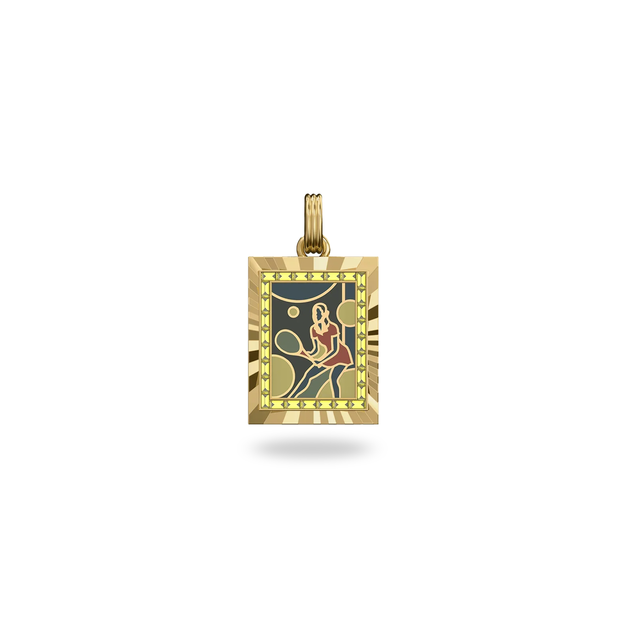 Victory Emblem Tennis Gemstone Pendant - PASCAL