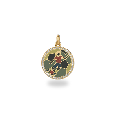 Victory Emblem Football Diamond Pendant - PASCAL