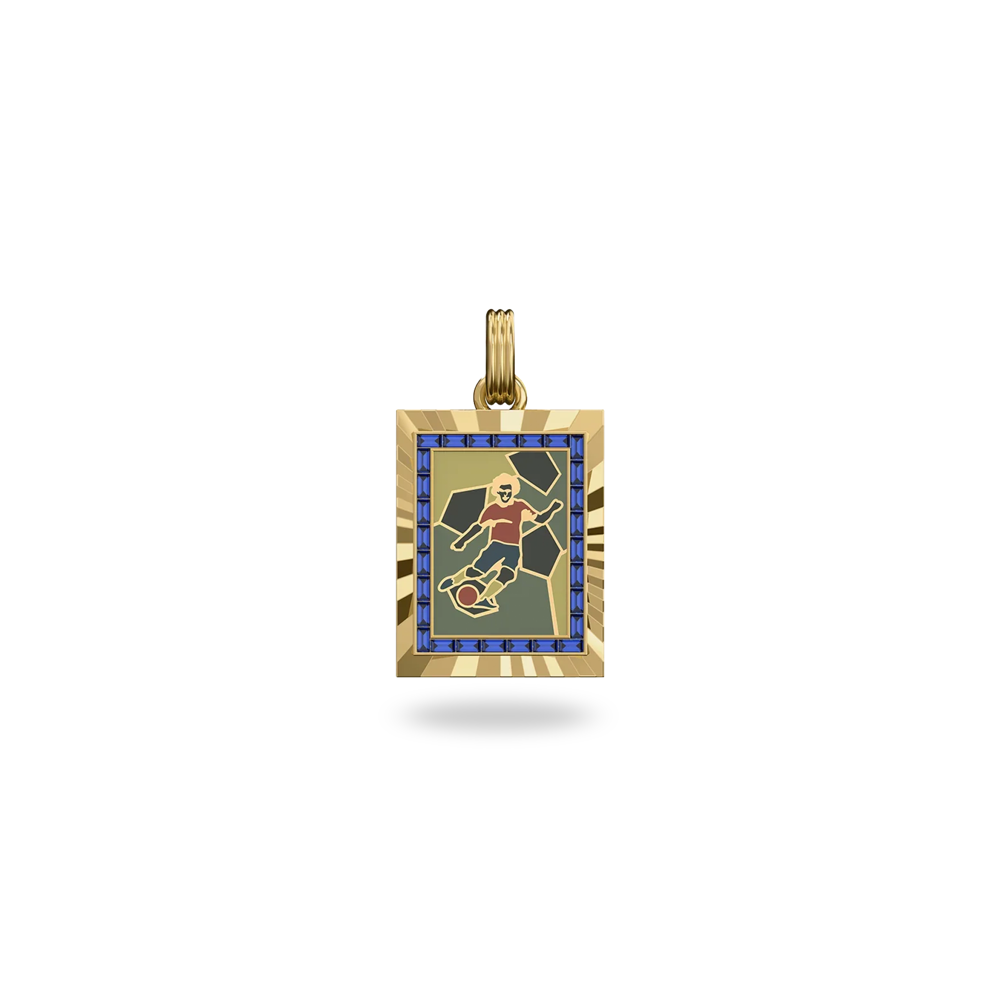 Victory Emblem Football Gemstone Pendant - PASCAL