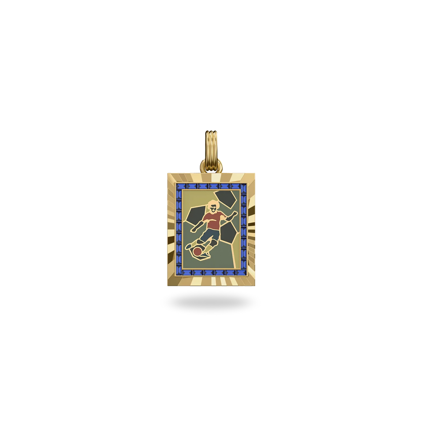 Victory Emblem Football Gemstone Pendant - PASCAL