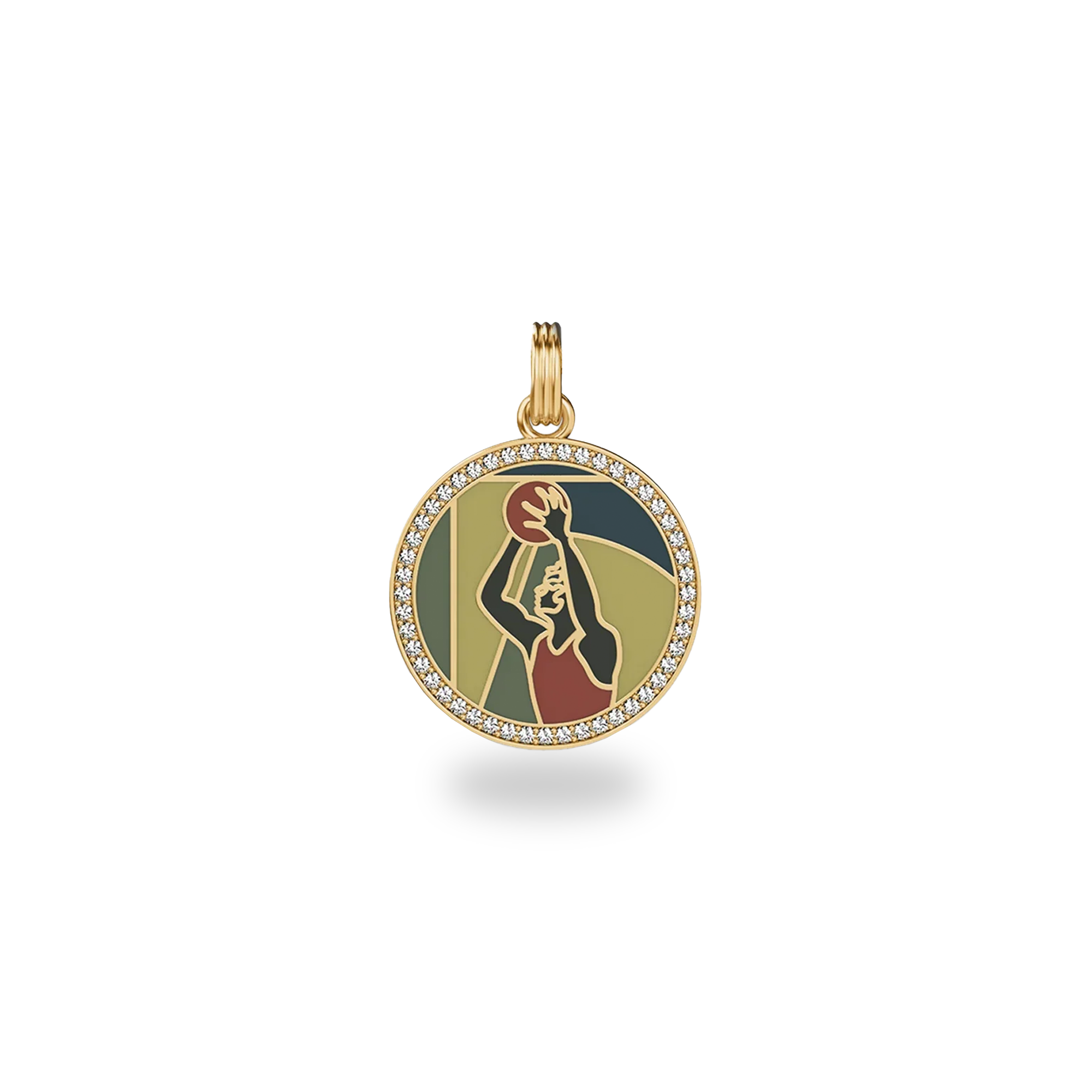 Victory Emblem Basketball Diamond Pendant - PASCAL
