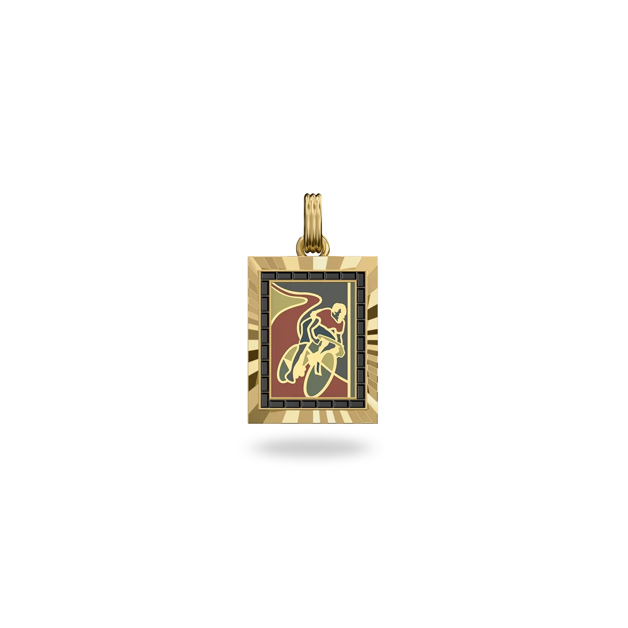 Victory Emblem Bicycle Gemstone Pendant - PASCAL