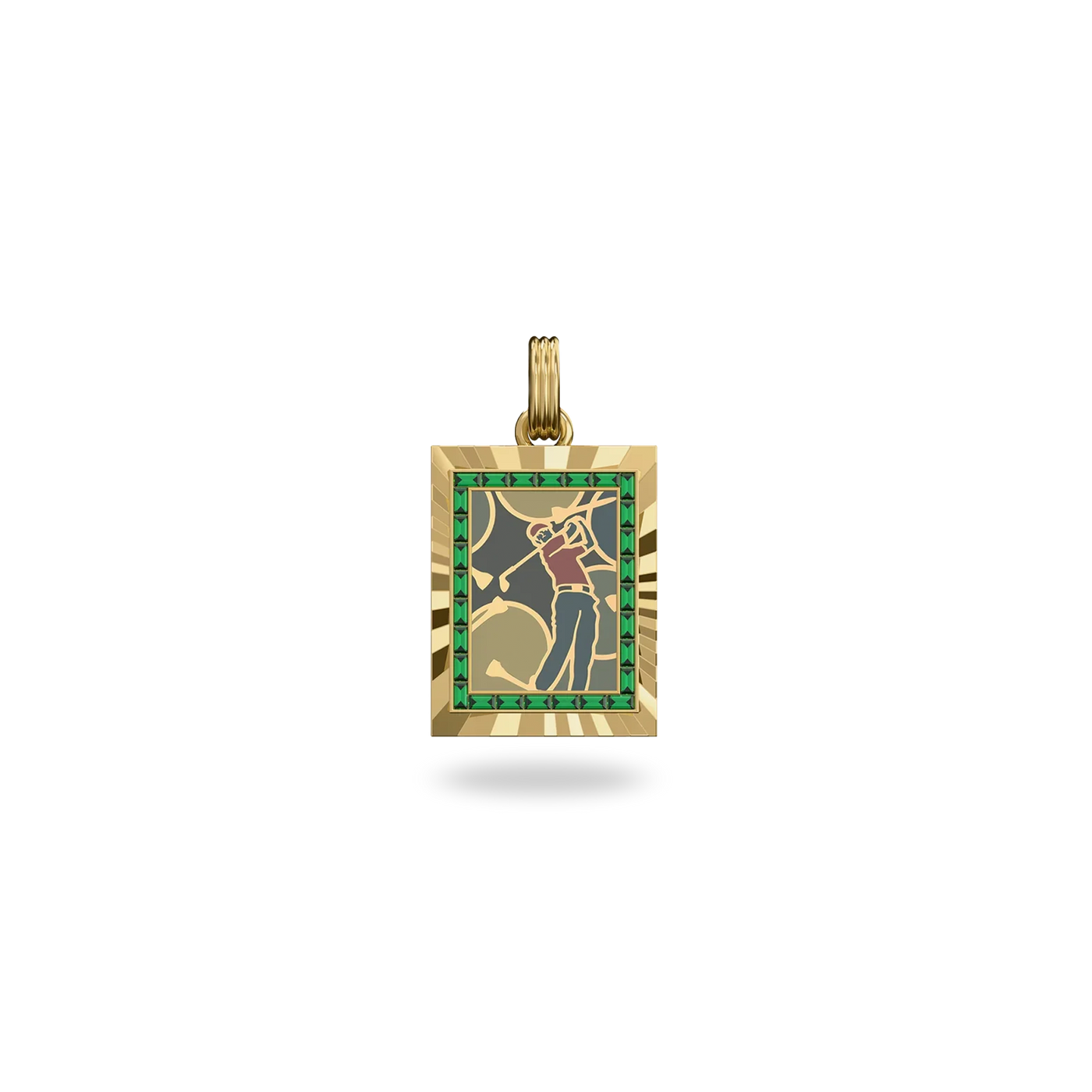 Victory Emblem Golf Gemstone Pendant - PASCAL
