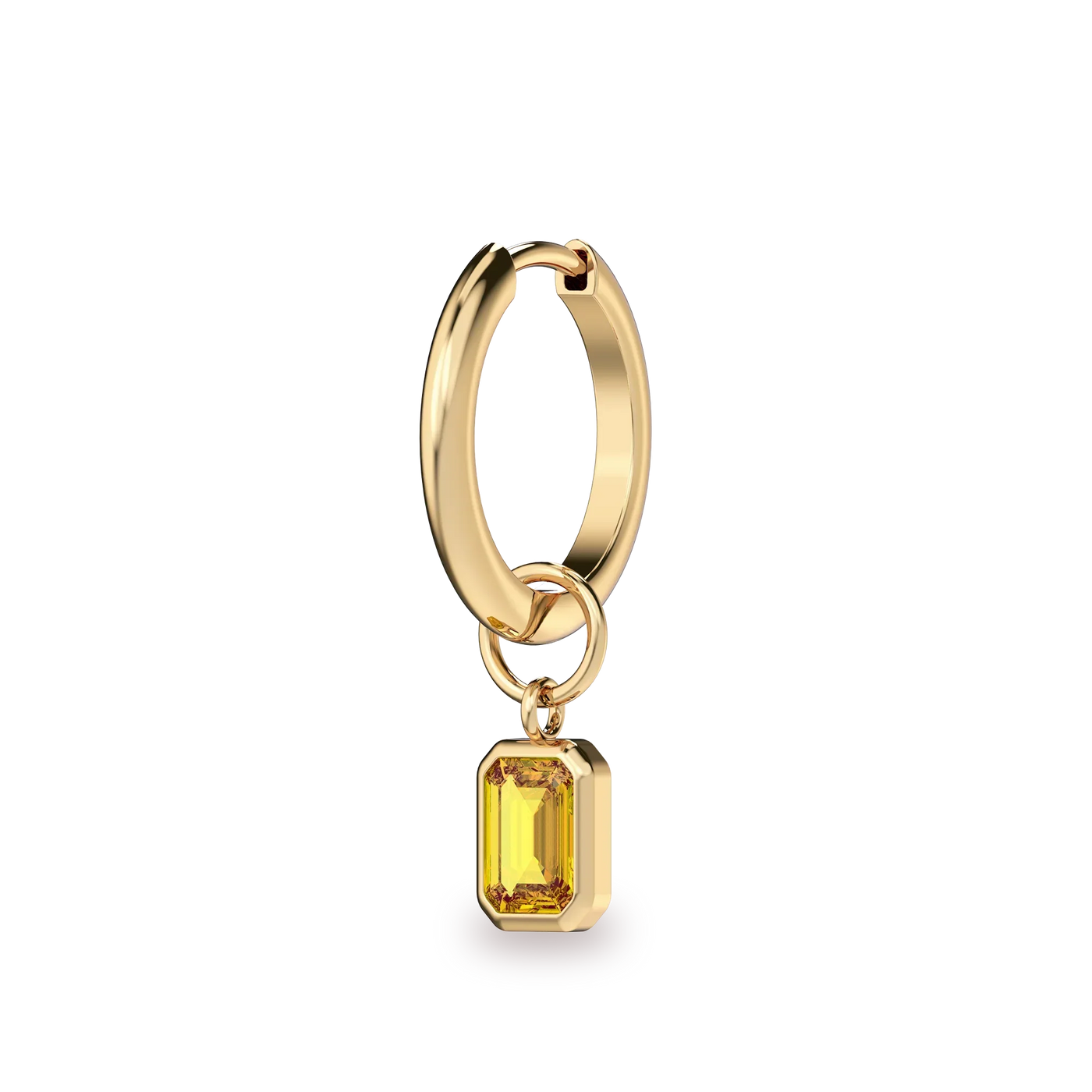 Pingente de Argola com Pedra Preciosa Corte Esmeralda