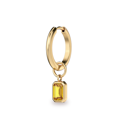 Pingente de Argola com Pedra Preciosa Corte Esmeralda