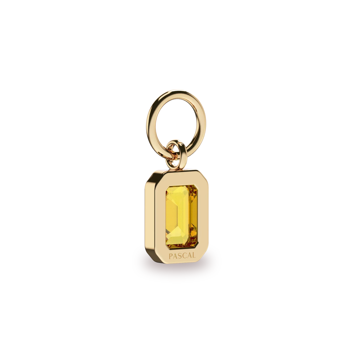 Pingente de Argola com Pedra Preciosa Corte Esmeralda