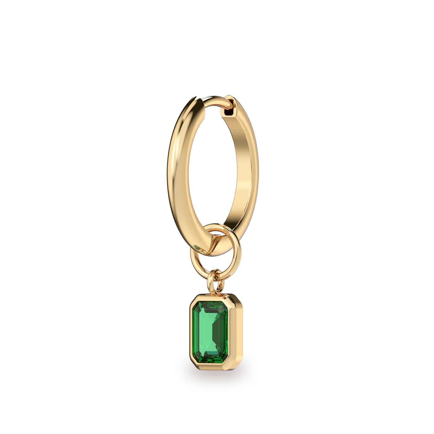 Dije de aro con piedra preciosa talla esmeralda