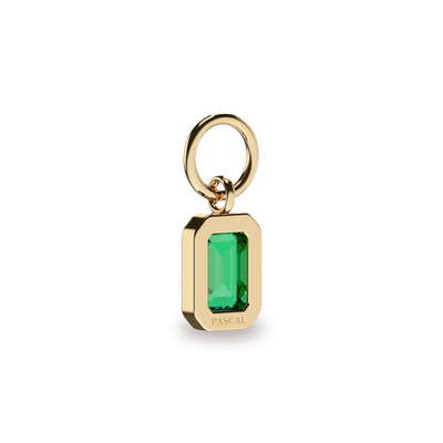 Dije de aro con piedra preciosa talla esmeralda