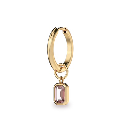 Dije de aro con piedra preciosa talla esmeralda